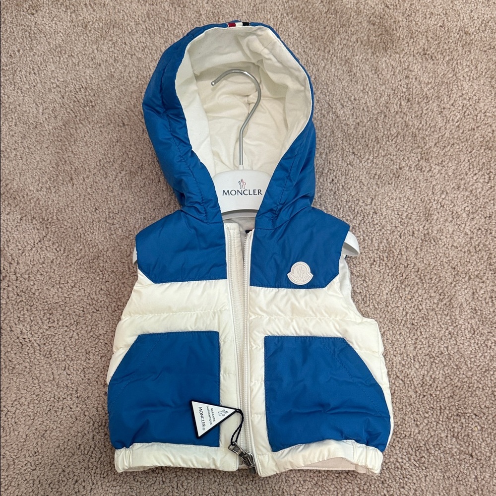 Moncler Kids Two-Tone Blue and White Vest